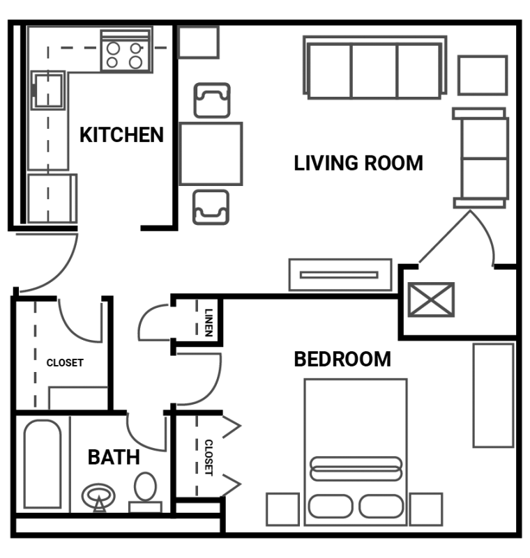 One Bedroom Apartment Gibson Plaza Apartments